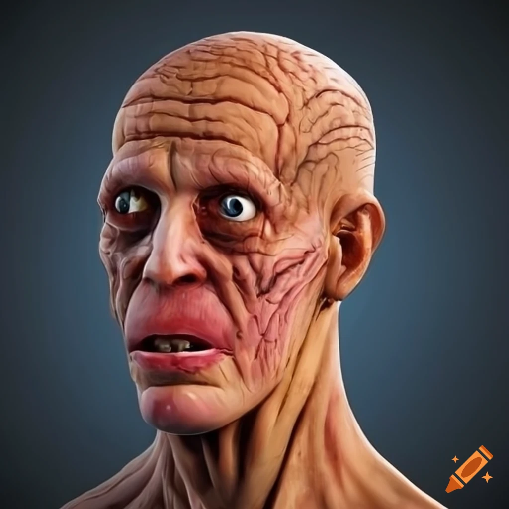 Human head with unique features