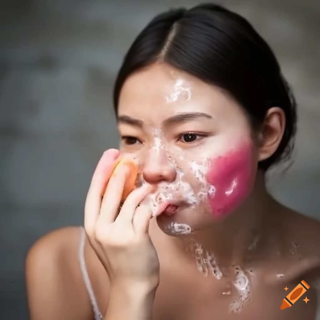 Person washing face with zote soap on Craiyon