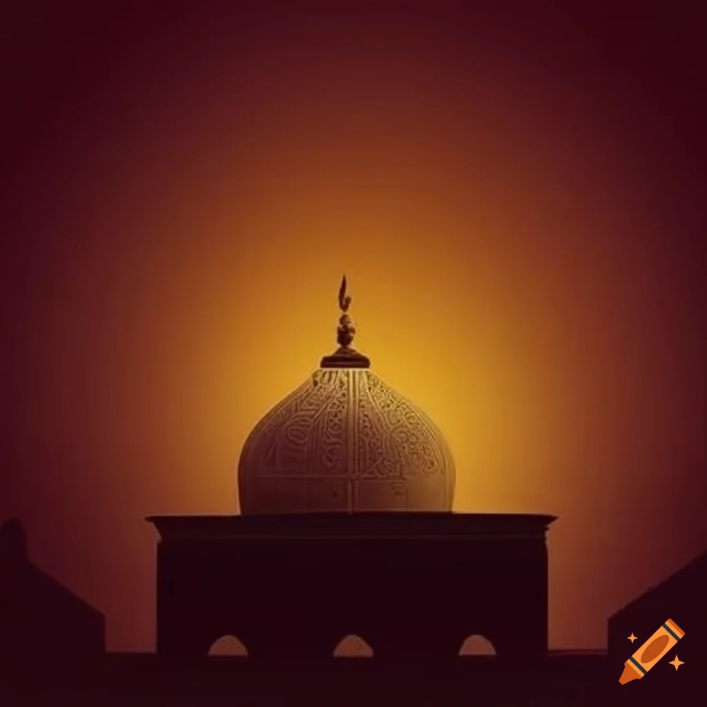 Muslim person in Egypt against a gold background