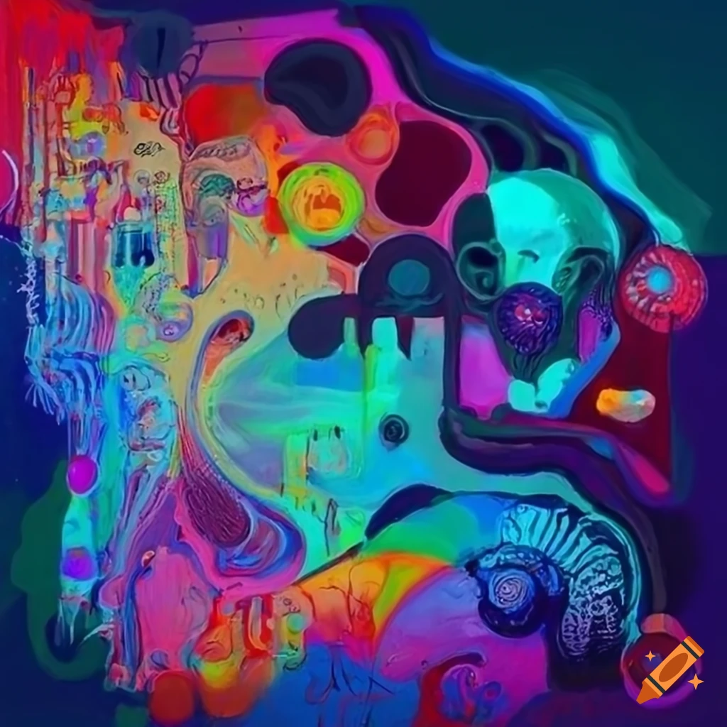 Intricate painting showing the complexity of software development with ...