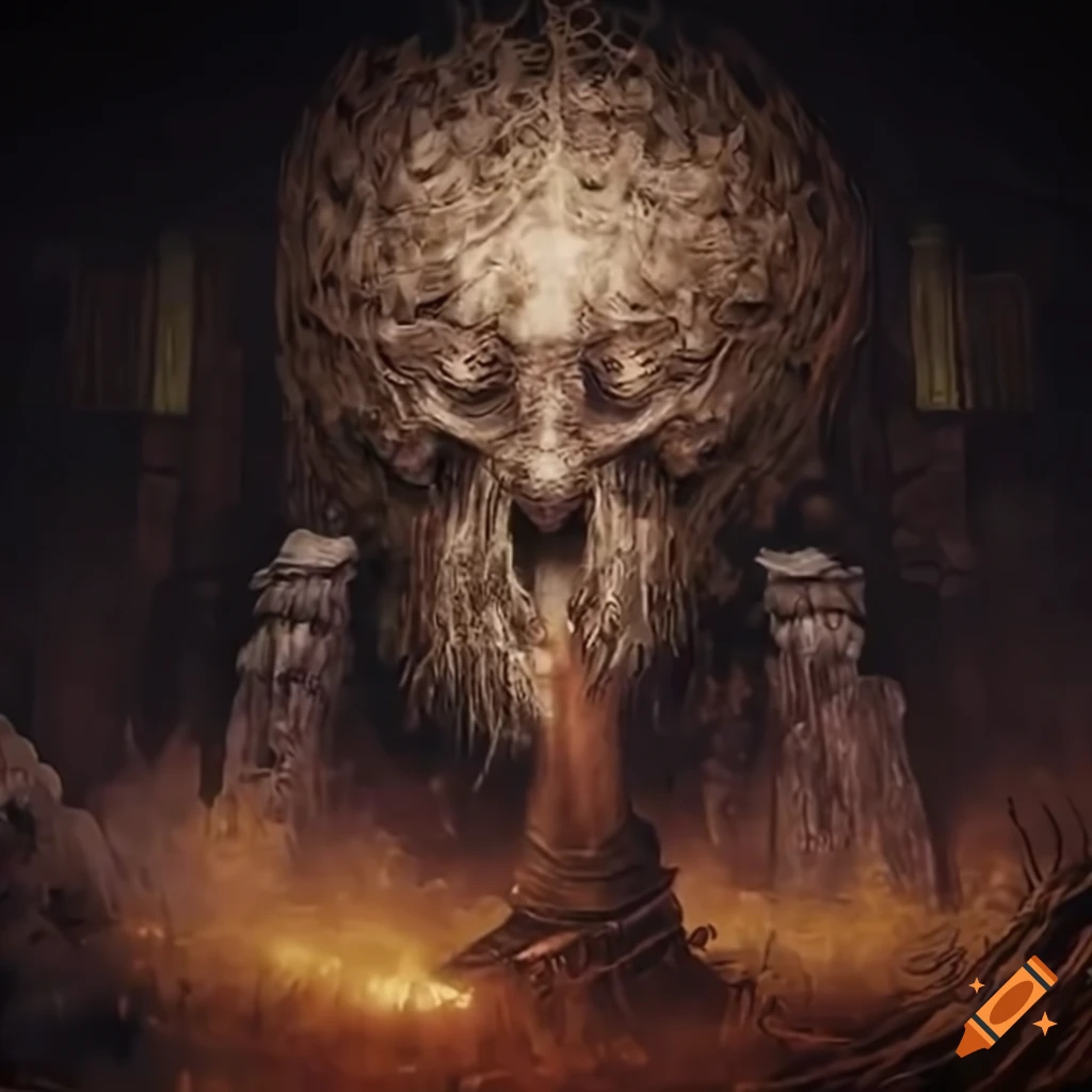 Hollow Elden Ring boss as Nobody in Renaissance artwork style