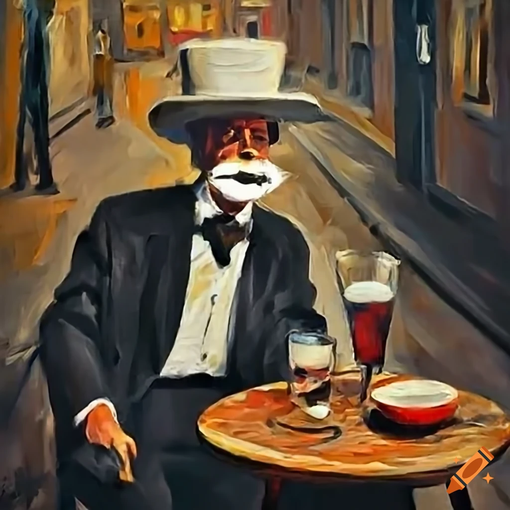 Mid thirties man in vintage herringbone suit with imperial mustache sitting at Kings alley