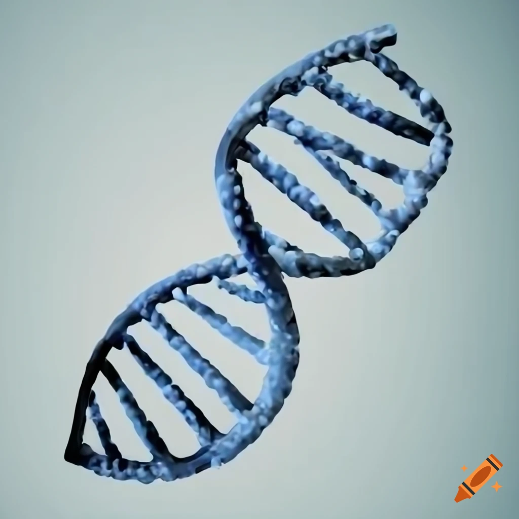 DNA double helix on white background