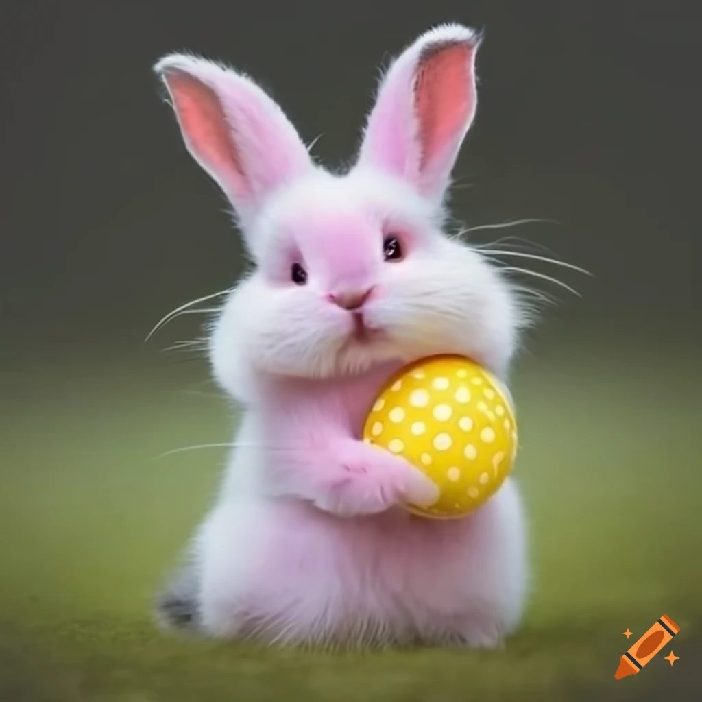 Fluffy and cute rabbit in an impressive easter setting on Craiyon
