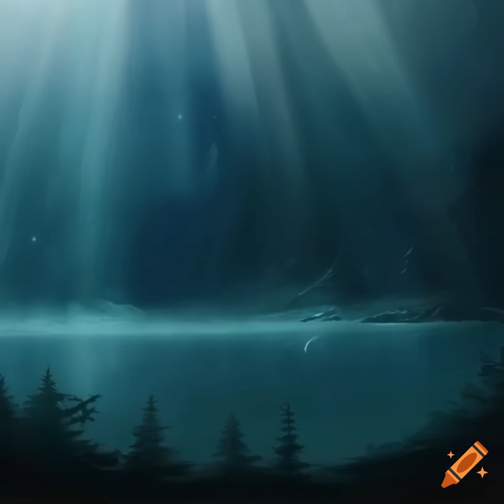 Final Touch: God rays shining on a mountain lake creating a sense of naturalism and awe