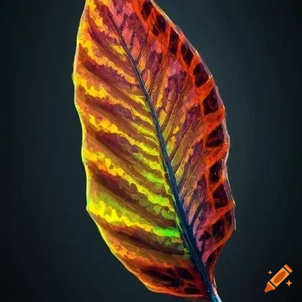Radiant multicolored leaf in a timeless dance of colors