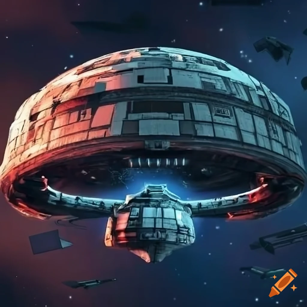 Starship from Star Wars in space