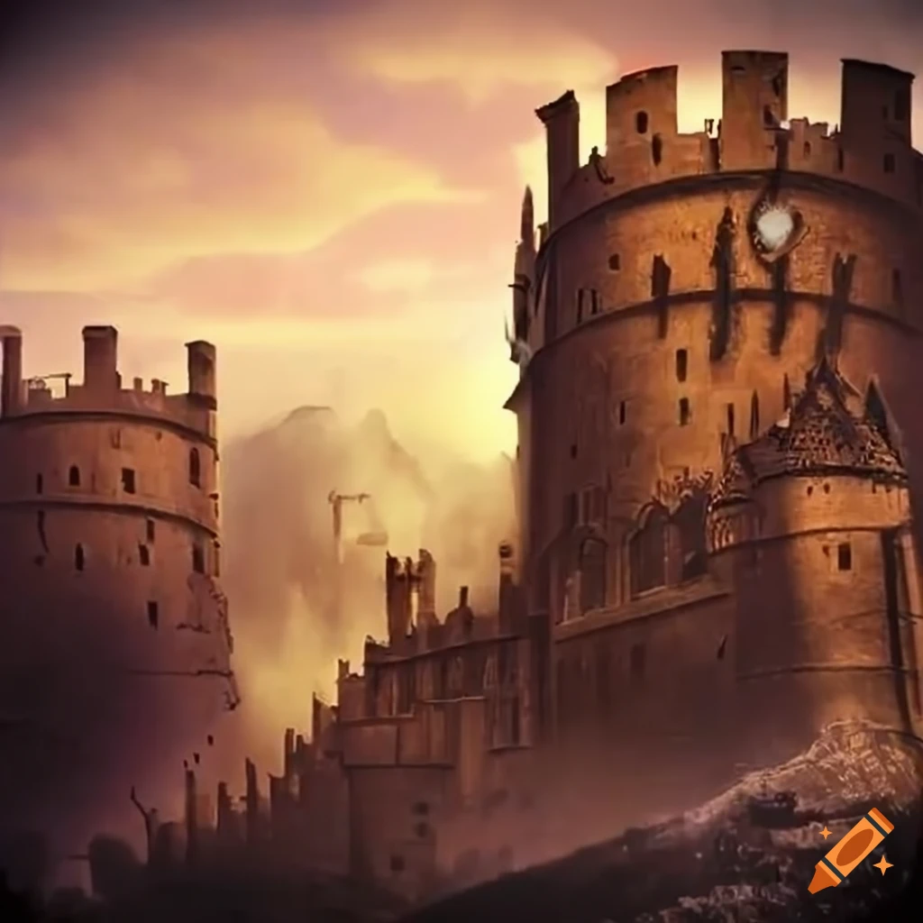 Medieval battlefield castle