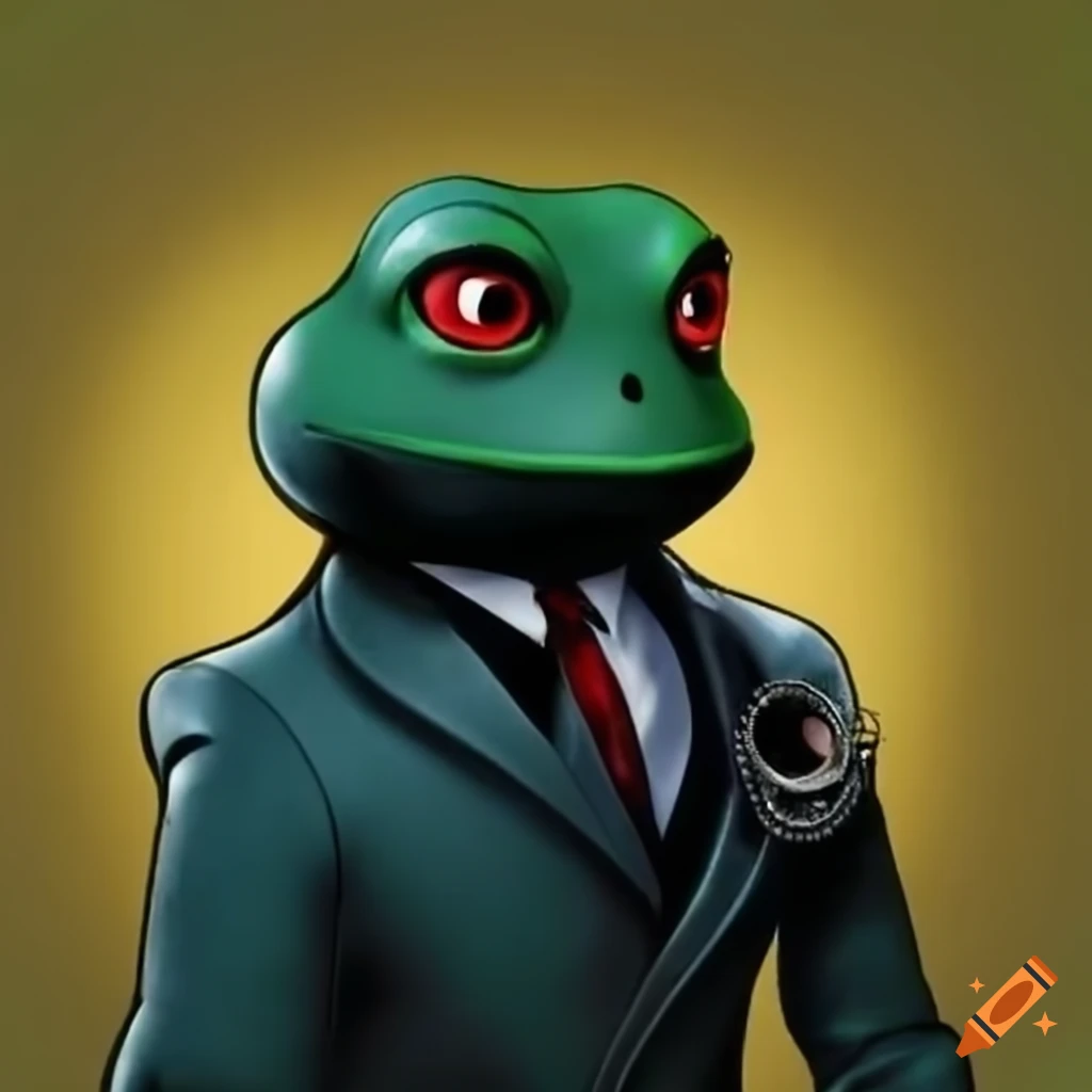 Secret agent frog on Craiyon