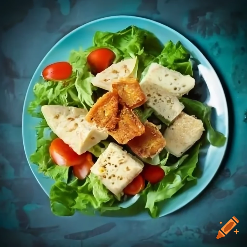 Salad with bread cheese and crouton