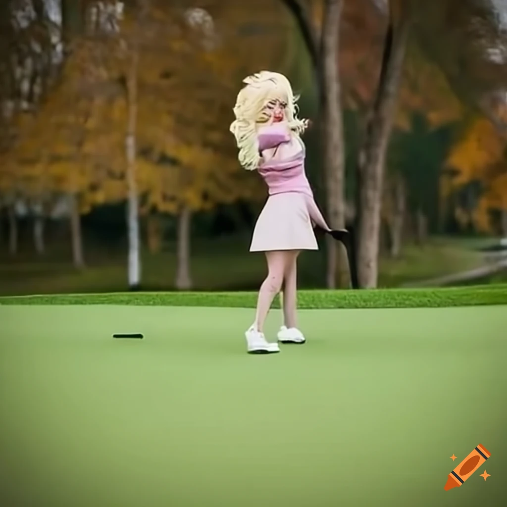 Dolly Parton playing golf