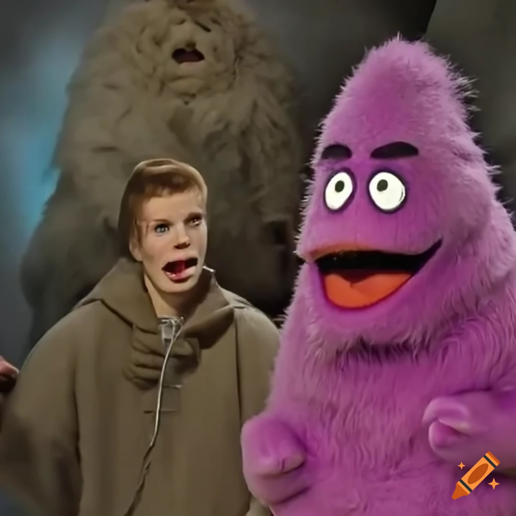 Grimace and Wampa from McDonald's and Star Wars on Hoth