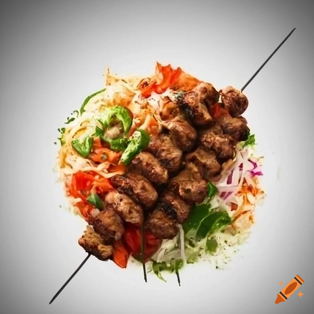 Iranian Kebab on a white background