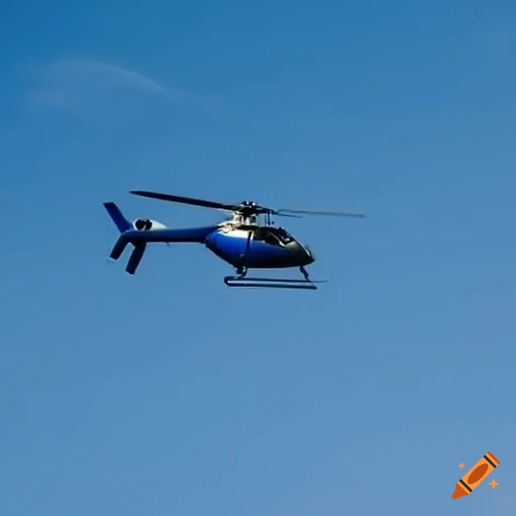 Modern white and blue helicopter with SkyTEM logo