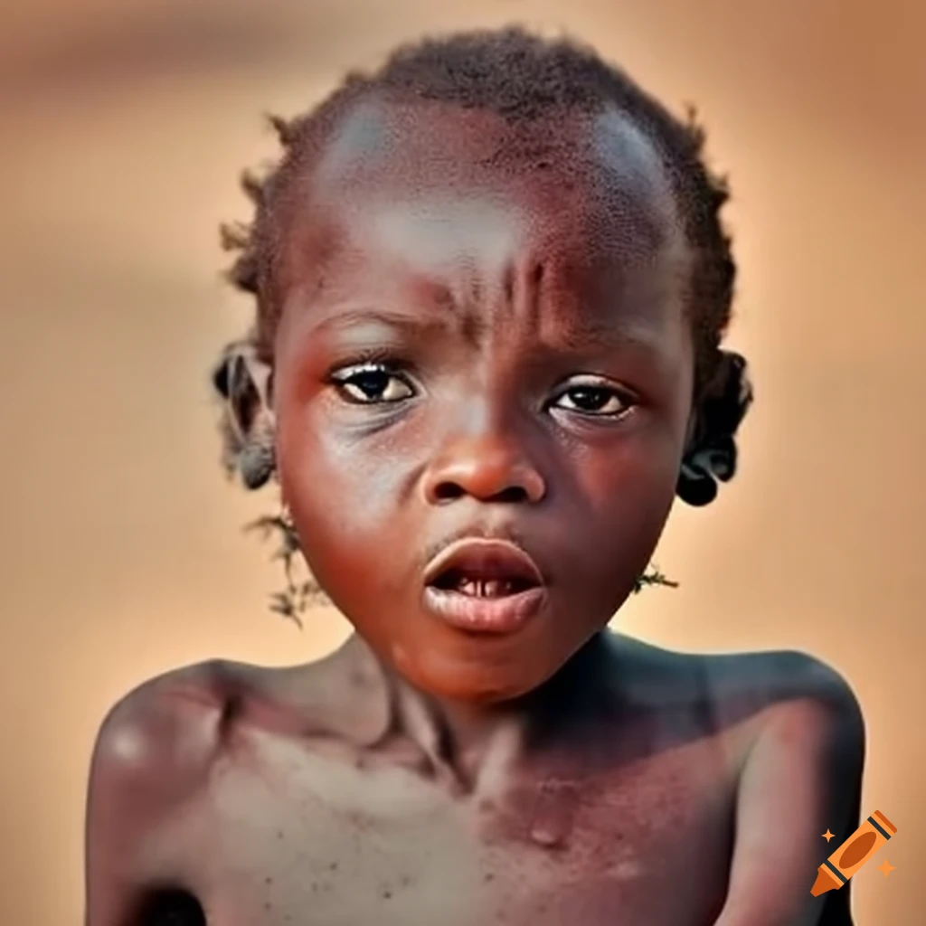 African child in need of food and support