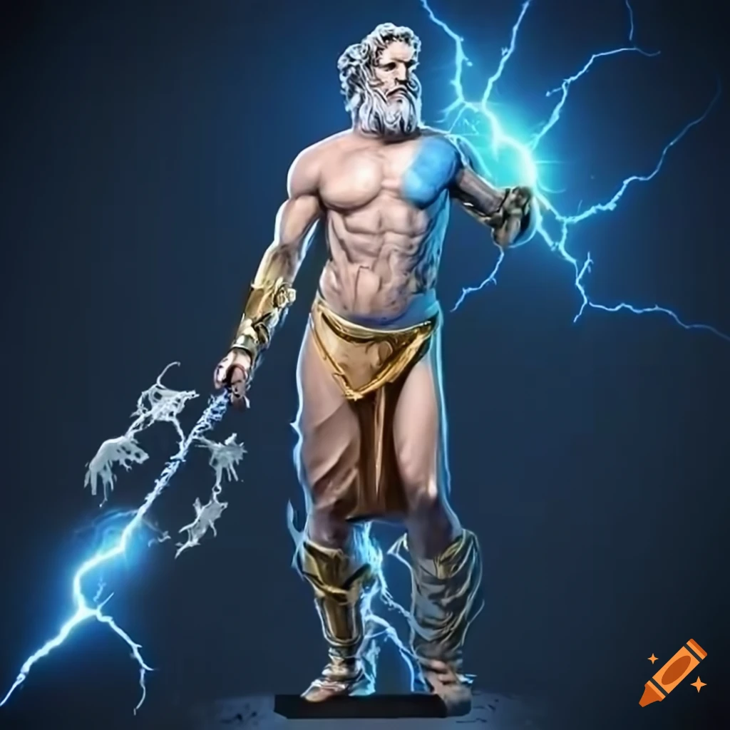 Zeus holding a lightningbolt