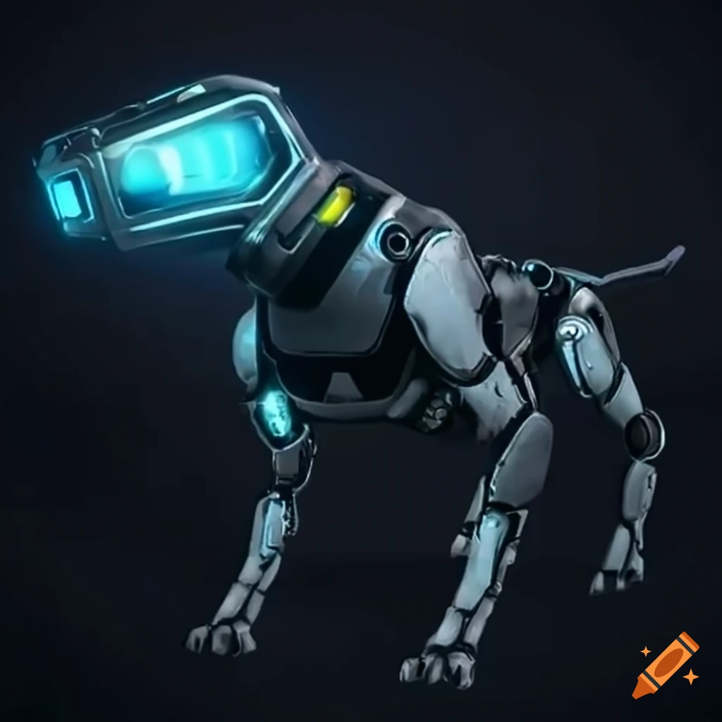Futuristic robot guard dog on Craiyon