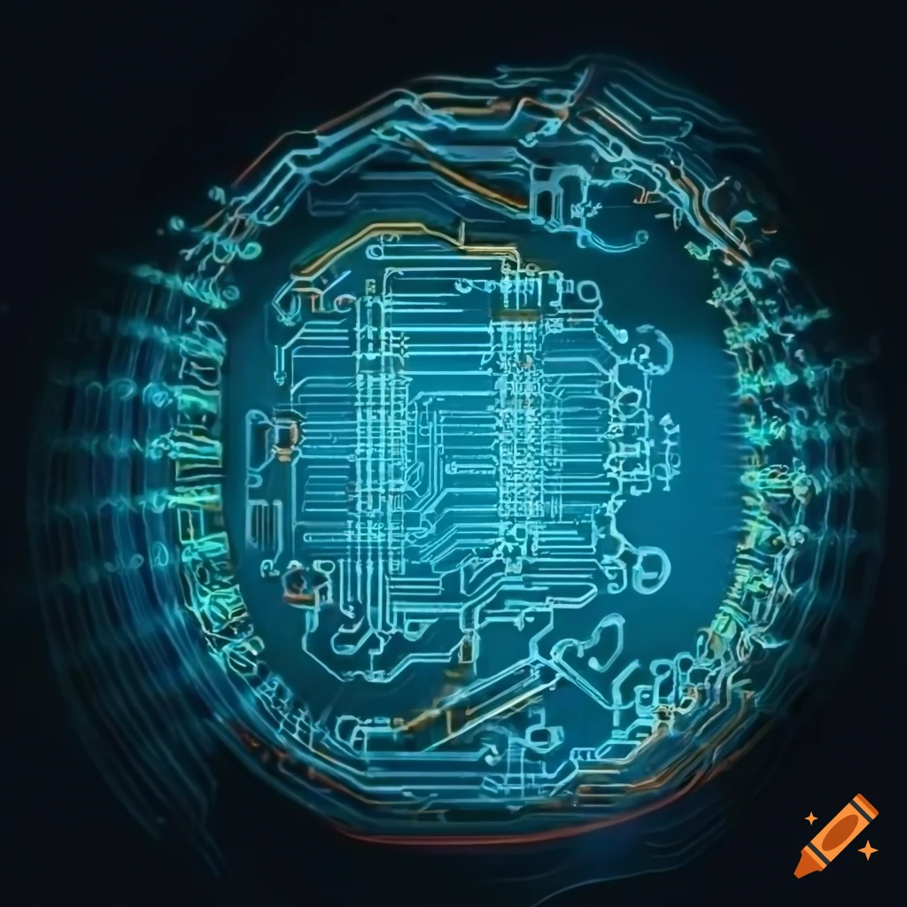 X-ray of circuit board with interconnected wires