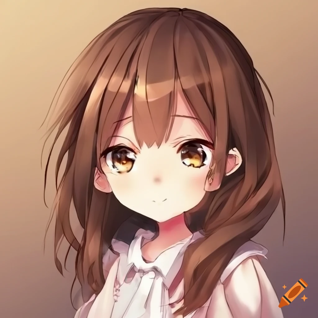 Anime girl with brown hair and brown eyes