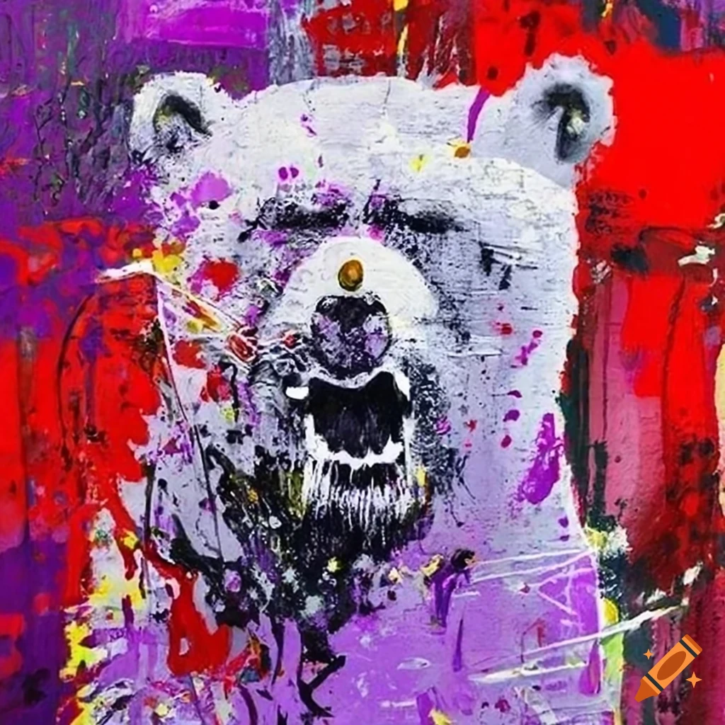 Abstract graffiti doodle of a cotton on canvas with Clara Peeters and Bjarne Melgaard art style