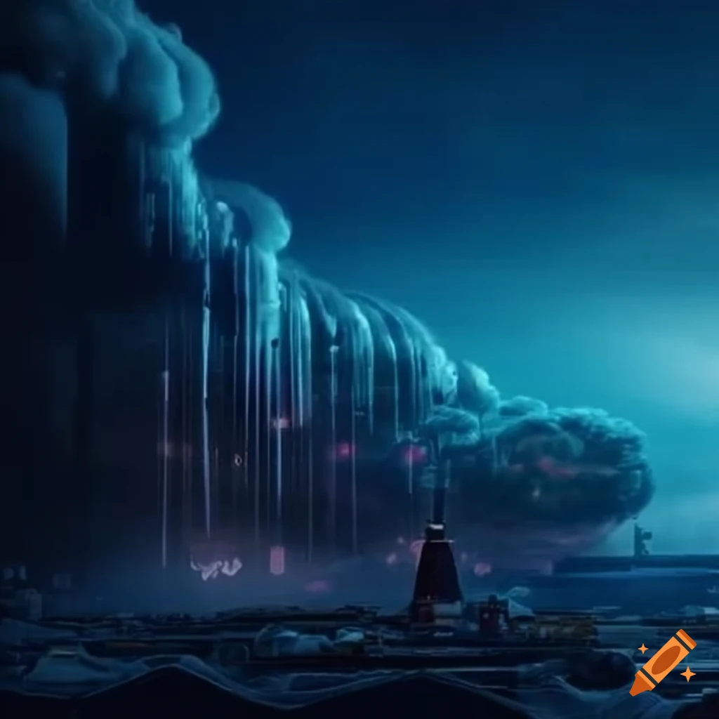 Person knitting an NFS server cluster poster in clouds