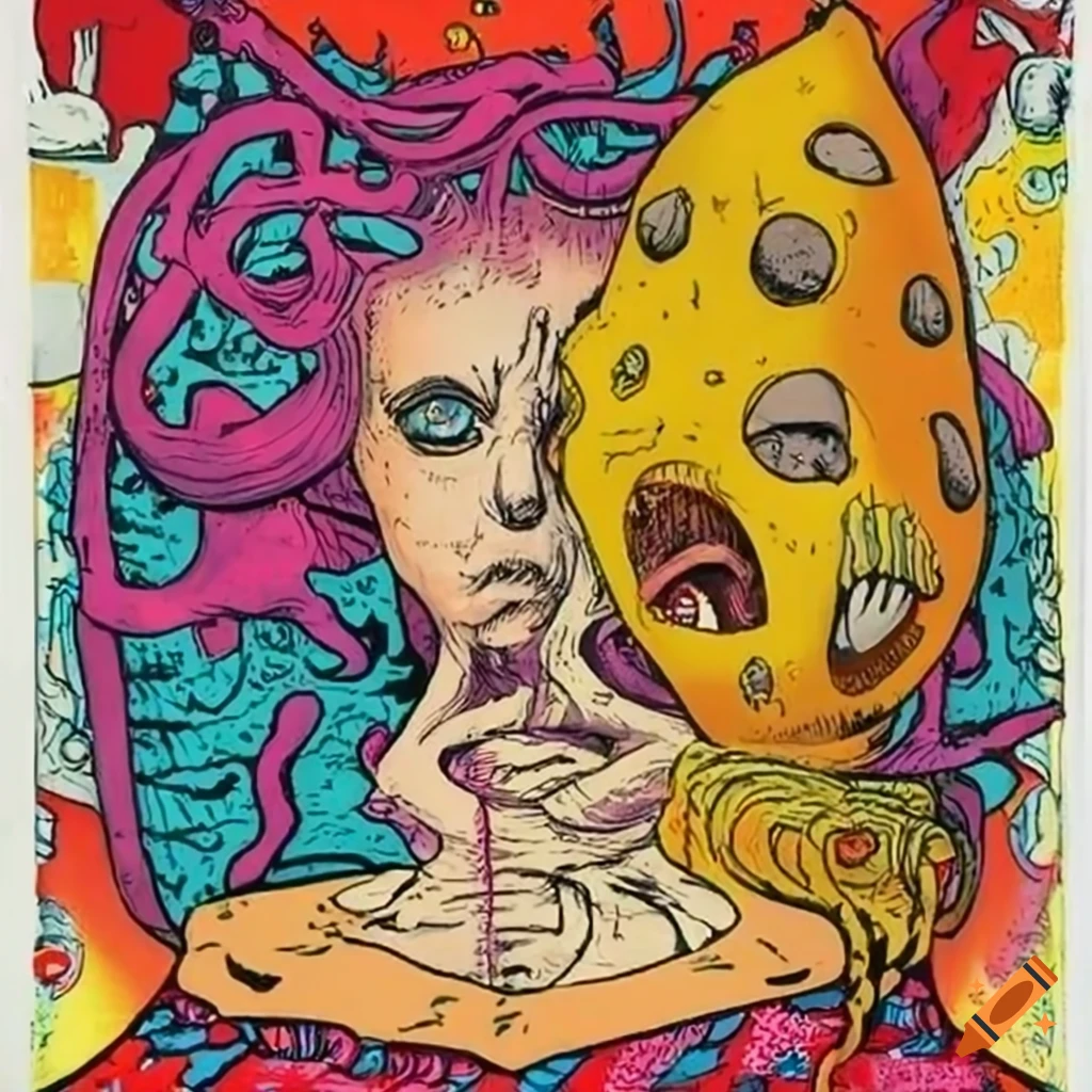 Vintage surreal and trippy comic book cover on Craiyon