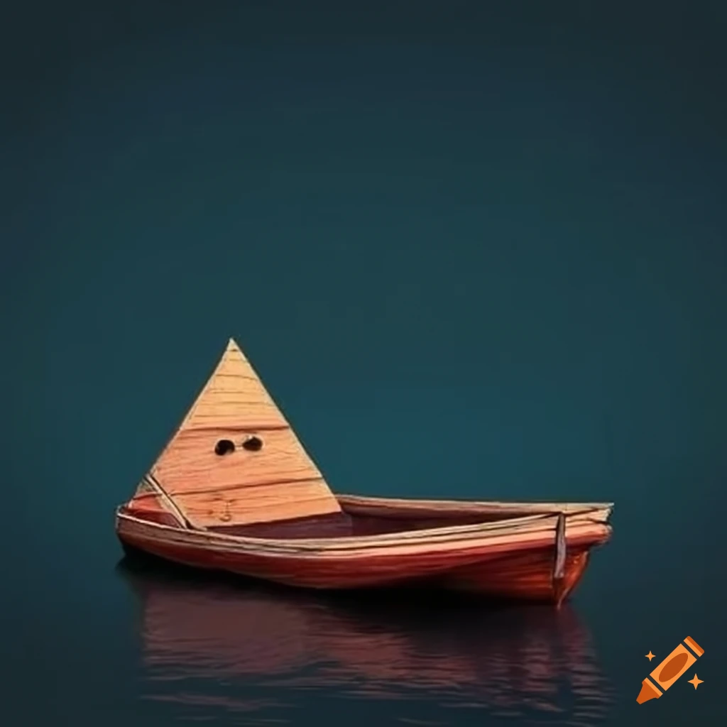Sad boat in the shape of a triangle on Craiyon