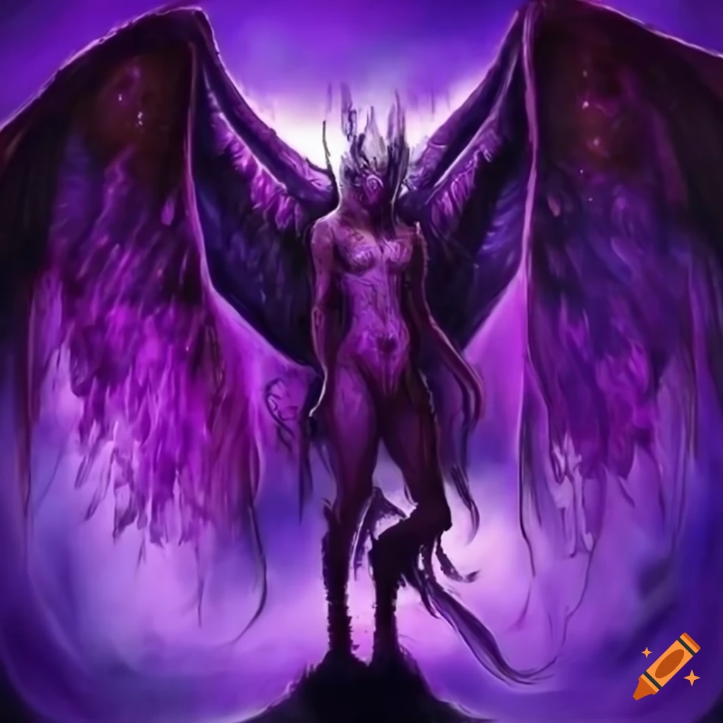 Purple demon wing painting