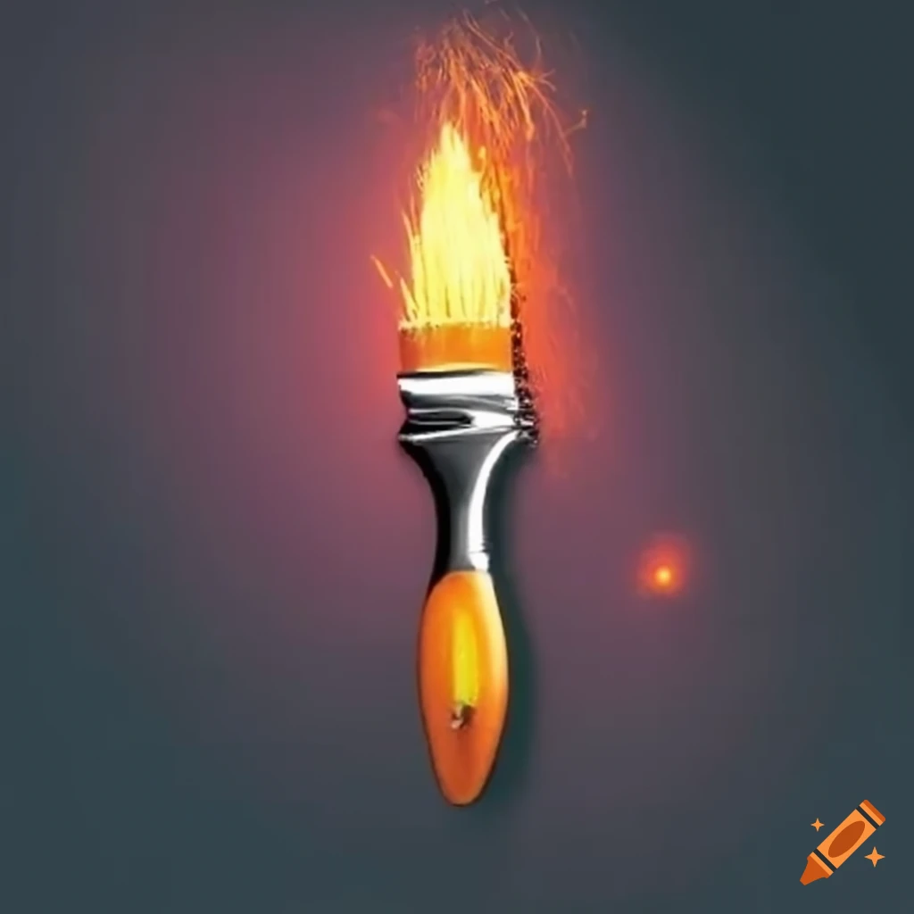 Magic paint brush with glowing bristles on Craiyon