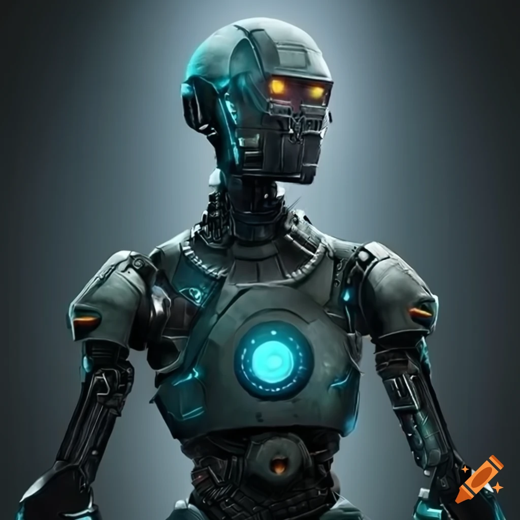 Photo-realistic starship robot captain on Craiyon