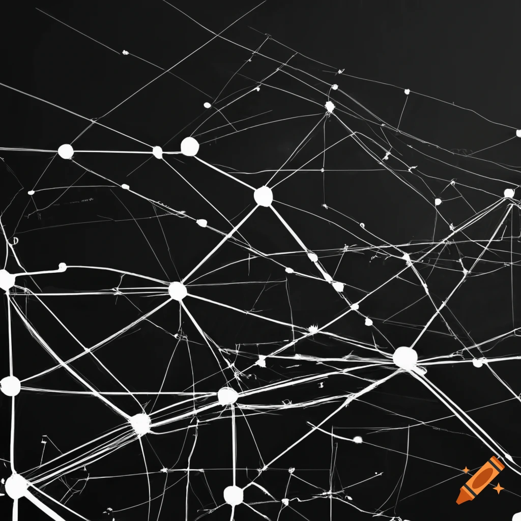 Black and white network map