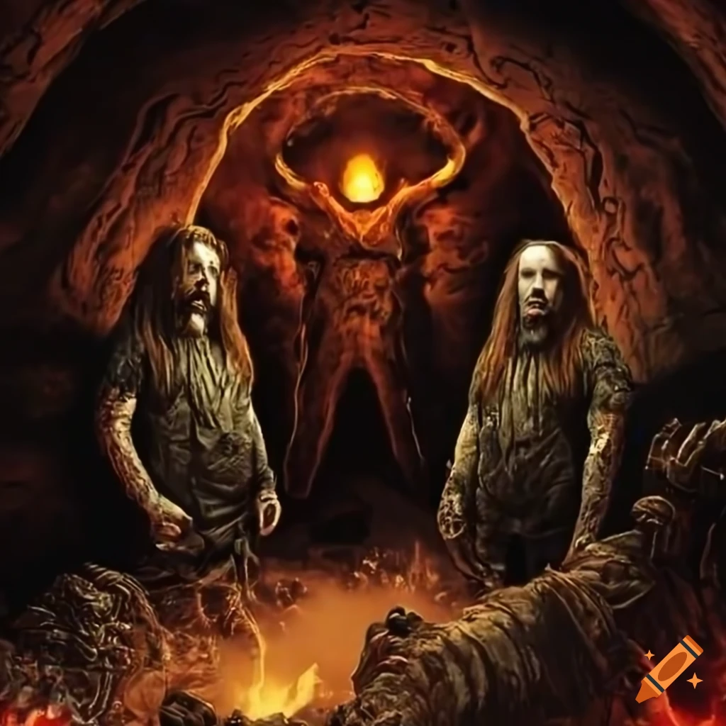 Doom Metal Band in a cave background