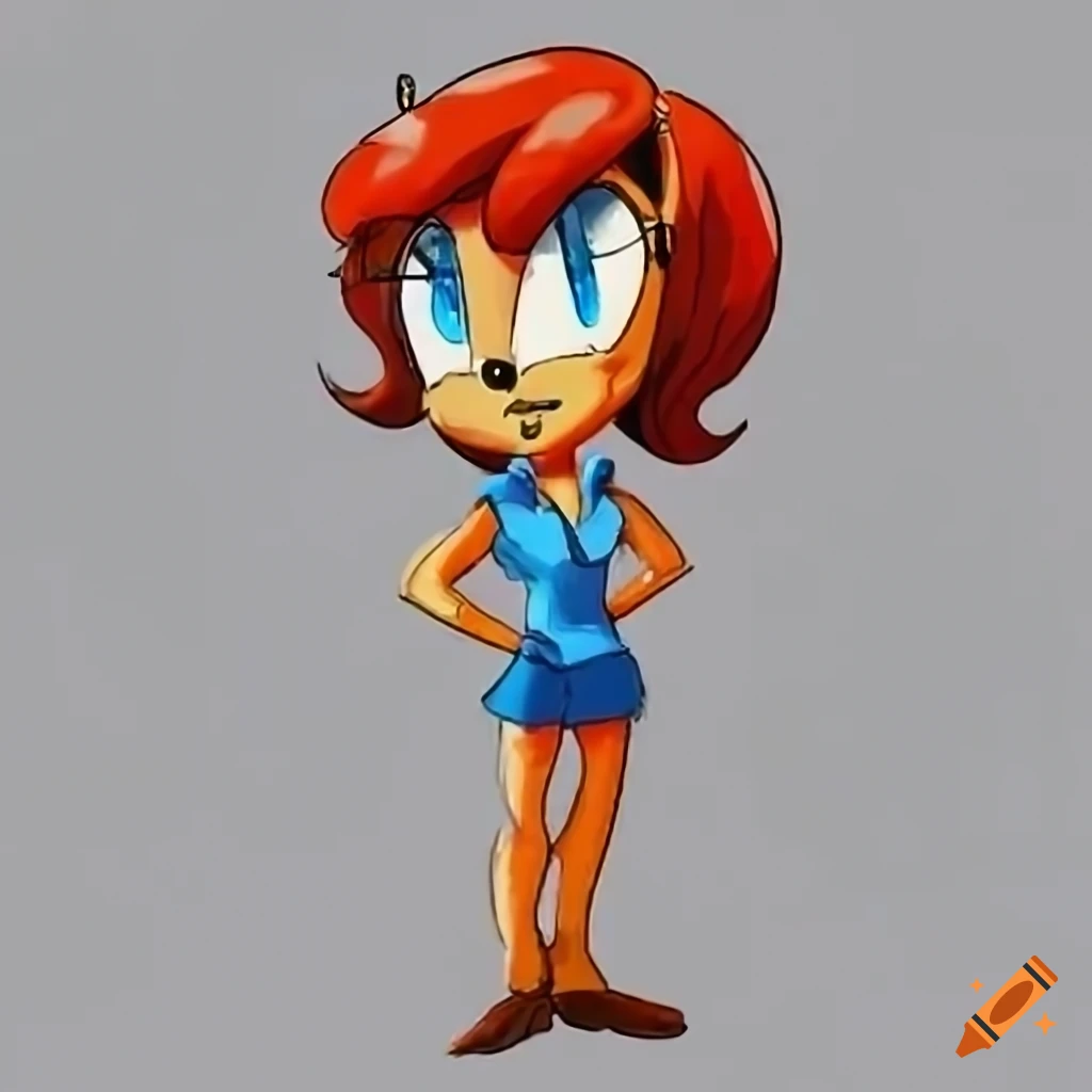 Cartoon character with short black hair, pink sleeveless shirt, and glasses, arms crossed