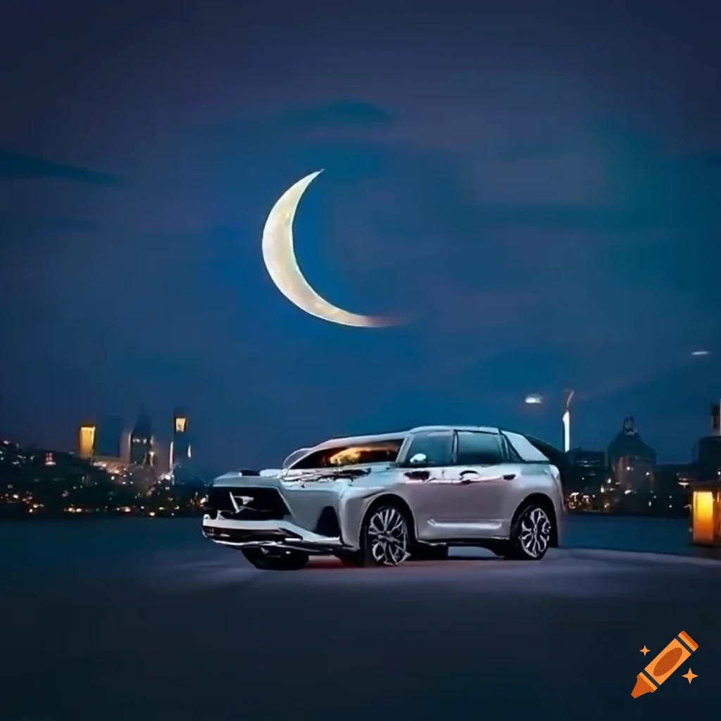Ramadan greetings artwork with mitsubishi outlander 2024 car rental