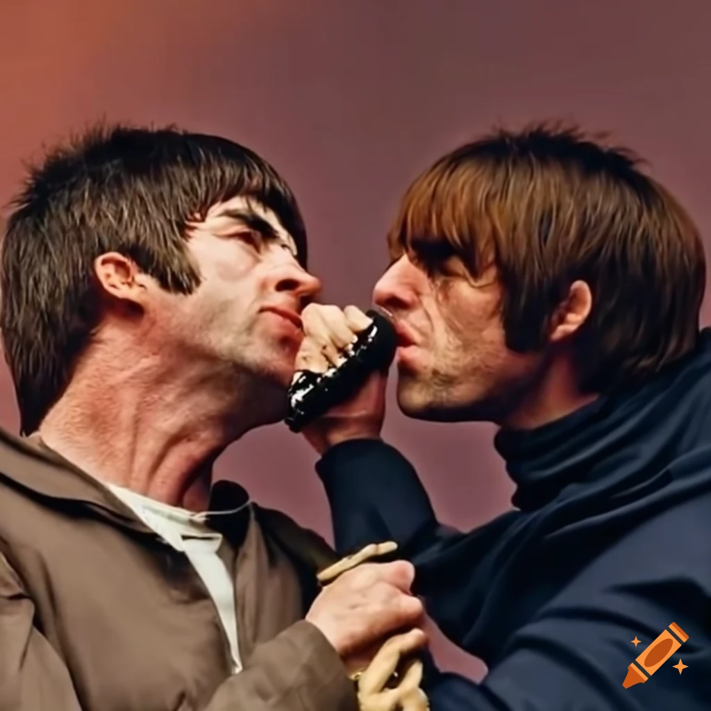 Liam and Noel Gallagher engaged in a heated discussion
