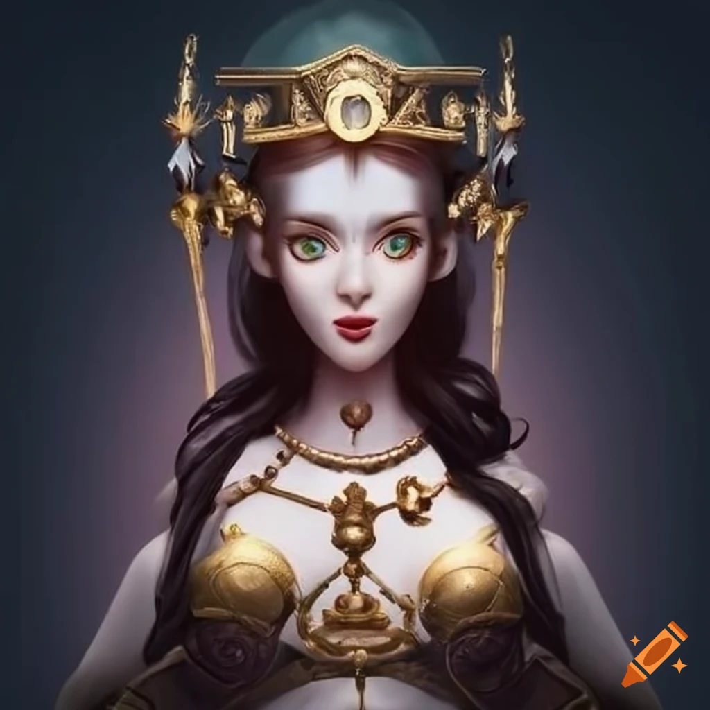 Beautiful priestess puppet designed by gods