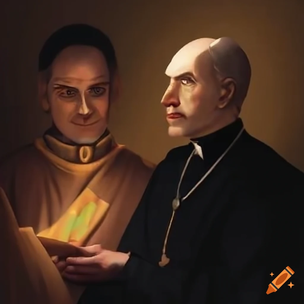 Priest having a conversation with a man