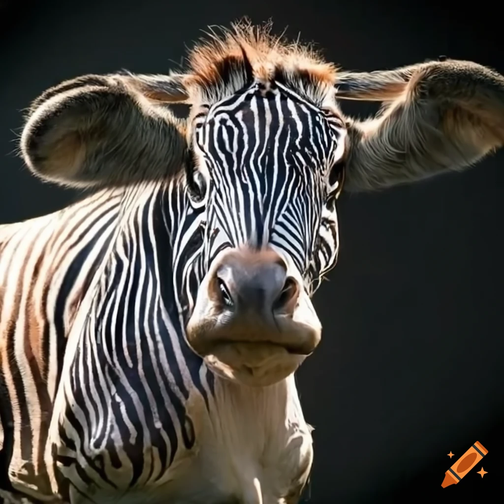 Creative mix of a cow and zebra