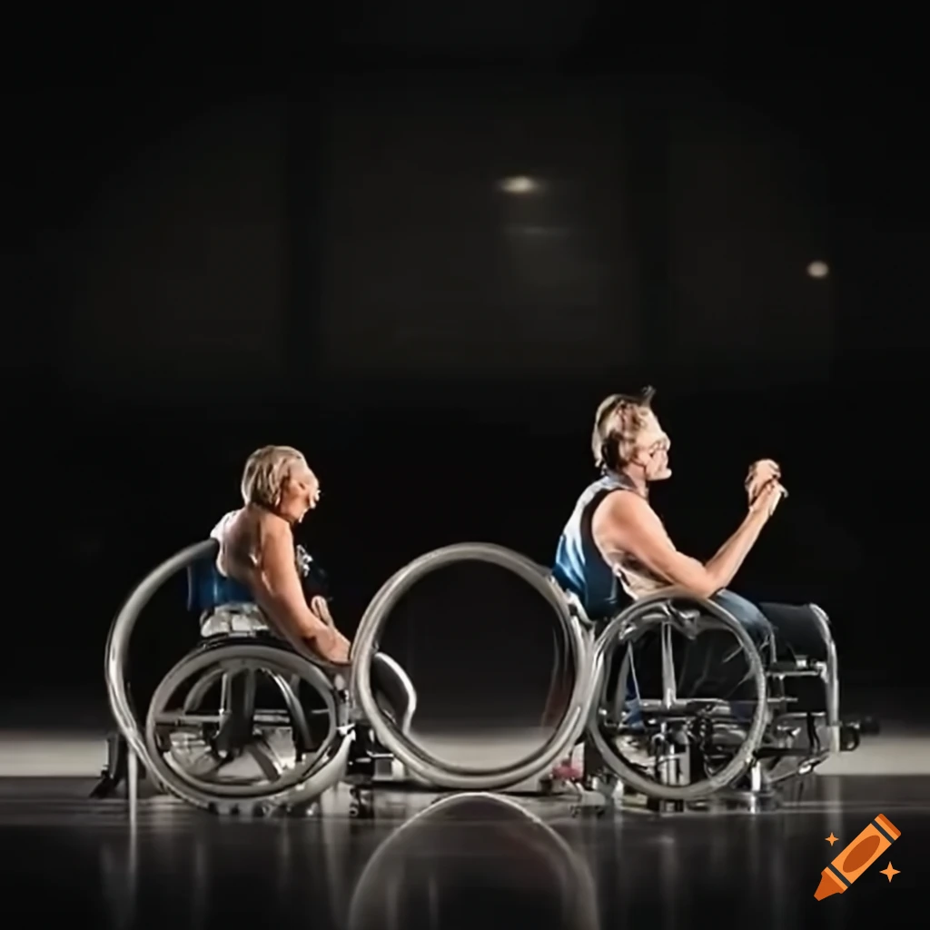 People in wheelchairs participating in sports