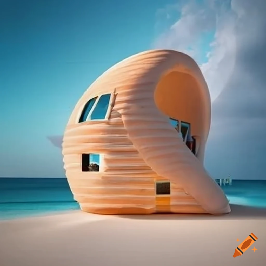 A house shaped like a seashell