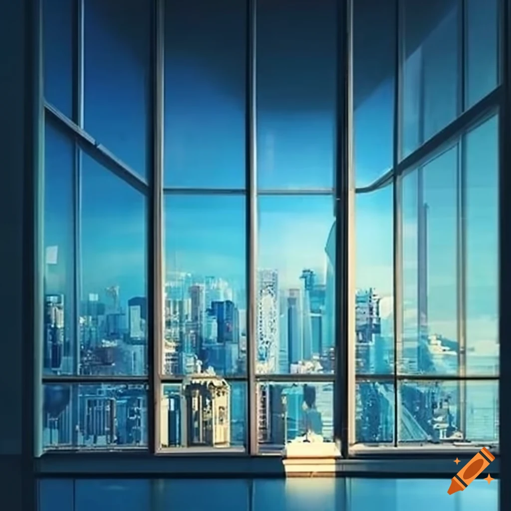 Floor-to-ceiling windows with translucent glass panels and natural ...