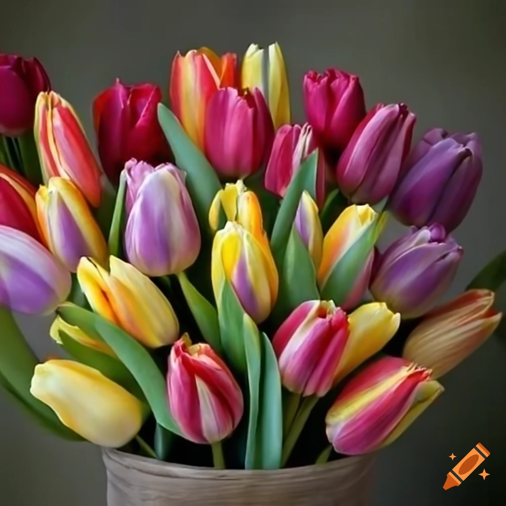 Bouquets of tulips