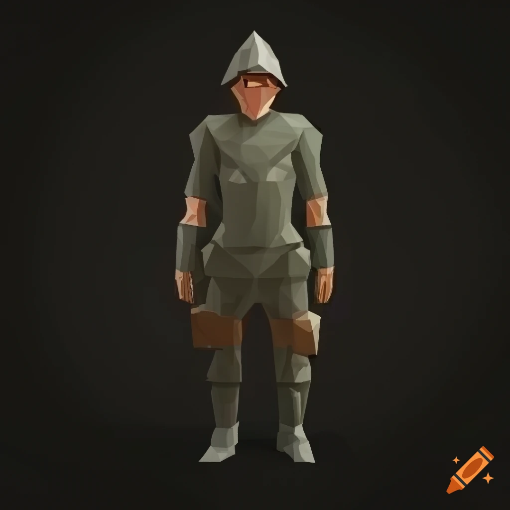 Low poly representation of a job hunter on Craiyon