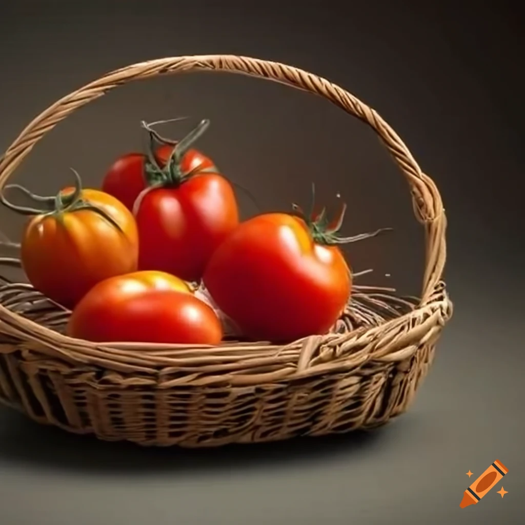 Tomatoes in a wicker basket