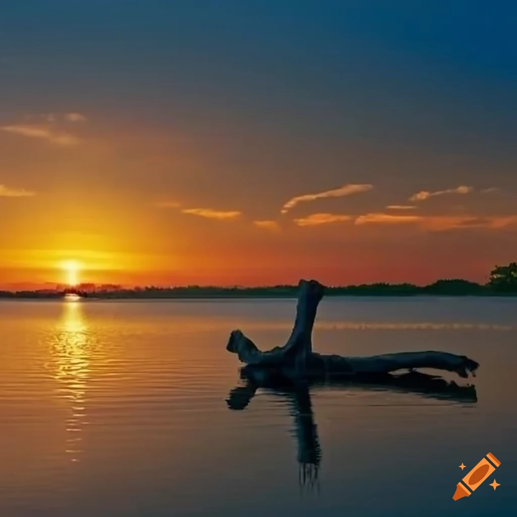 Midwest lake scene with peaceful turtles resting in the sun