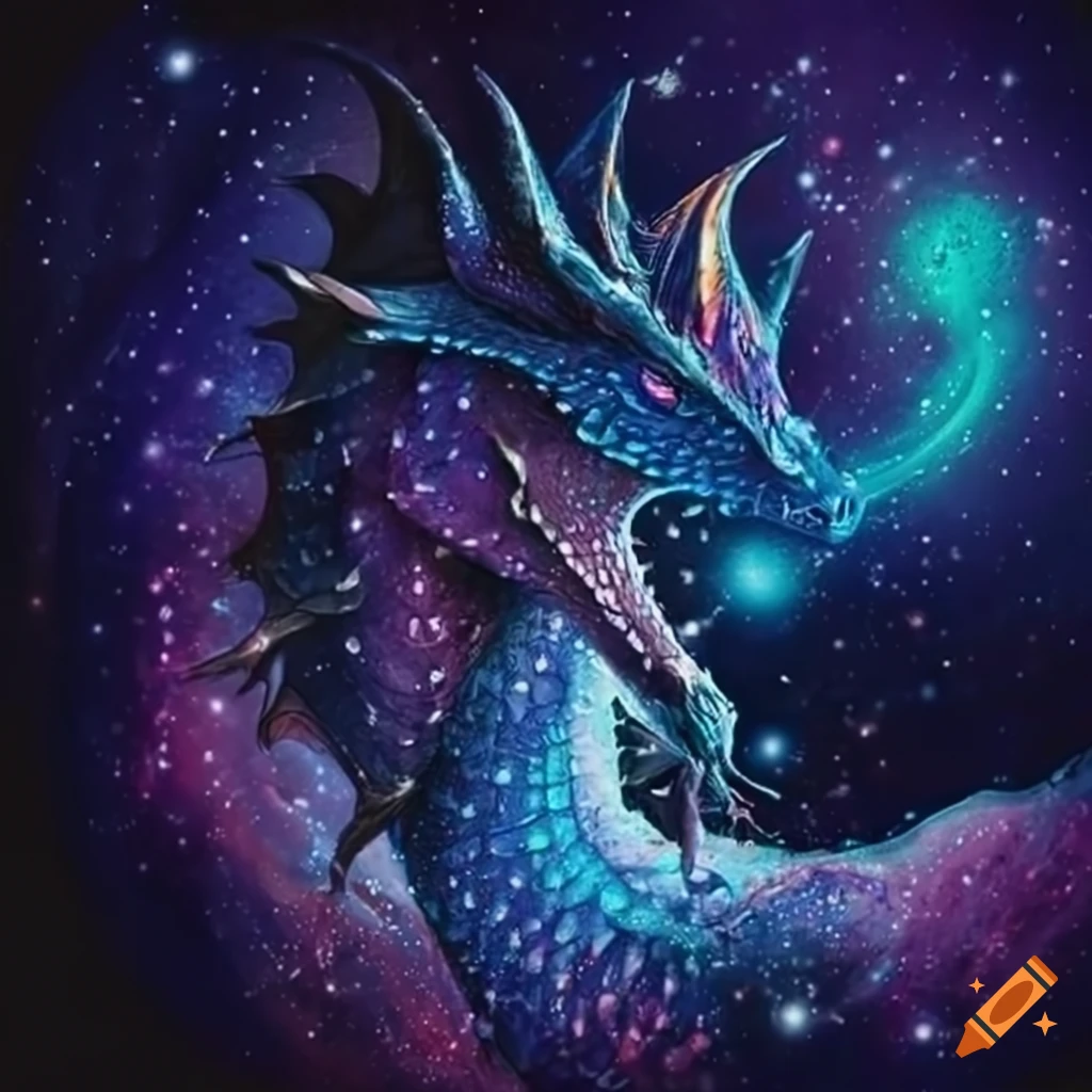 Starry constellation of a dragon
