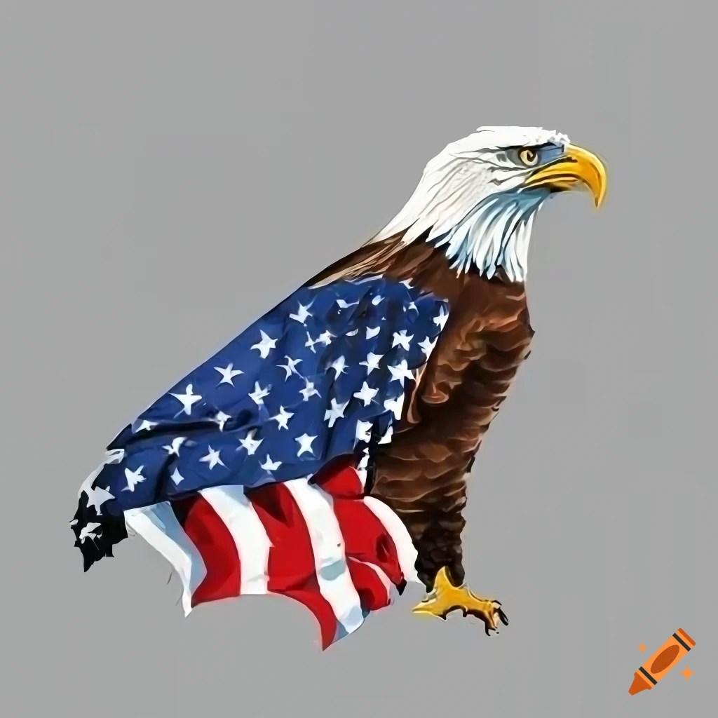 American patriotic eagle illustration with transparent background for  t-shirt design on Craiyon