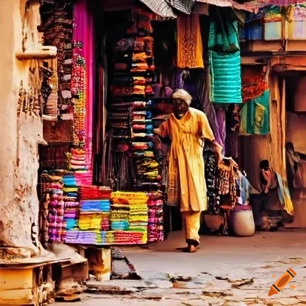Indian shops on the footpath