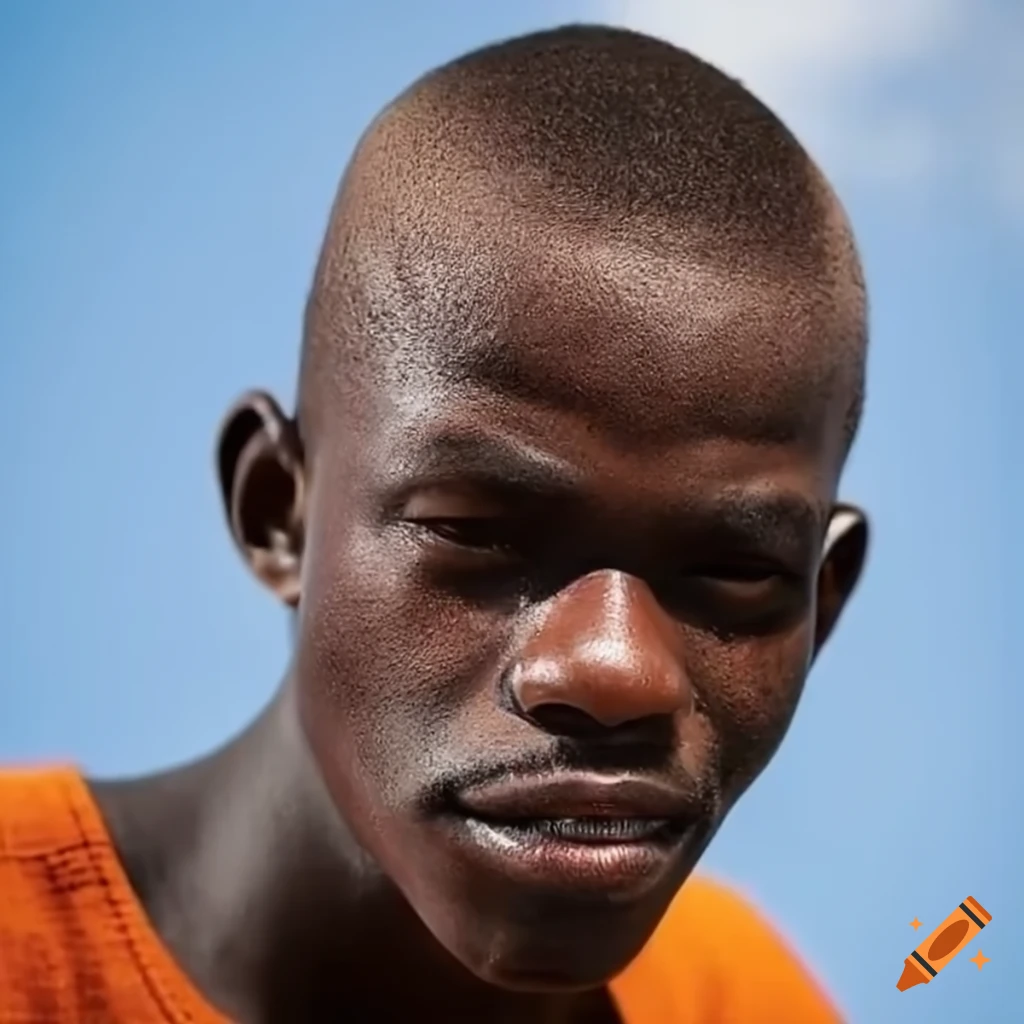 Muscular African man with high tops haircut on a sunny day