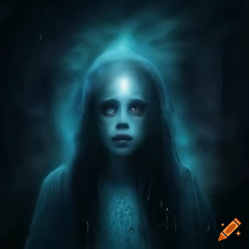 Transparent soul manifesting in a house with a paranormal aura